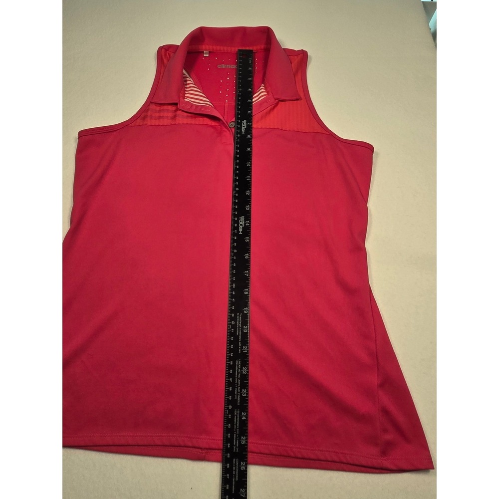 Adidas Climachill Polo Shirt Womens Large Pink Sleeveless Tennis Pickleball Golf - Picture 6 of 6